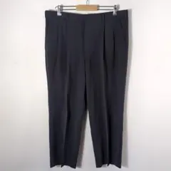 ワイドスラックス 2タック グレー 大きめサイズ 古着