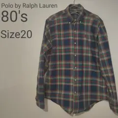 ★希少★緑タグ 80's Polo by Ralph Lauren ネルシャツ