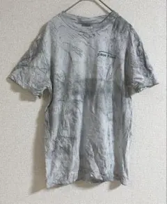 コンフォートカラーズ Tシャツ クルーネック 半袖 総柄 S 灰色 綿 休日