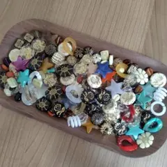 L@100g　アンティークカラー プラスチックレトロビーズ アソートセット 大人