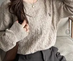 【2/17まで1800円‼️」RANAN/solleimケーブルニット