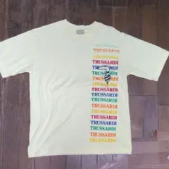 トラサルディTRUSSARDIイタリア製18連レインボーロゴTシャツ薄黄色M美品のサムネイル