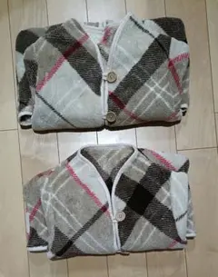 GROONY グルーニー 着る毛布　キッズ　子供 ベージュ　チェック柄