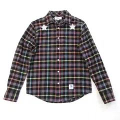 【TOMMY】 ネルシャツ　ブラックベース・カラフルチェック　メンズsize M