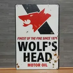 WOLF'S HEAD MOTOR OIL レトロ風 ブリキ看板 OK2572