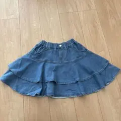SHEIN デニムブルー フリル付きスカート 11Y