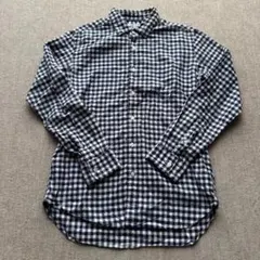 【美品】TK ギンガムチェック 長袖シャツ ネイビー メンズ Lサイズのサムネイル