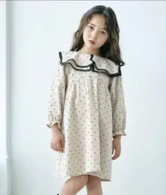 apres les cours水玉模様の襟付きワンピース