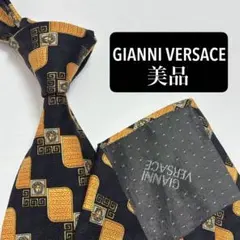 ジャンニヴェルサーチ ネクタイ シルク ジャガード織 グレカ模様 ロゴ 美品