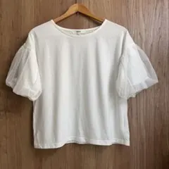 OZOC ホワイト Tシャツ 38 チュール袖のサムネイル