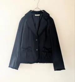 アクシーズファム フリル テーラード ジャケット バックリボン 黒 姫系 春