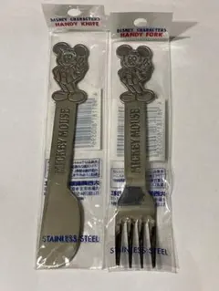 レア　日本製 ステンレス ディズニー ミッキーマウス ナイフとフォークセット