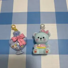 ハンドメイド　チャーム　香水とくまちゃん2点セット＊ブルー