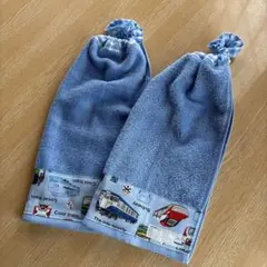 ハンドメイド　おりこうエプロンタオル　2枚セット　新幹線電車　乗り物