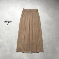 ②UNIQLO ワイドチノパンツ　ベージュ　S⚪︎469828
