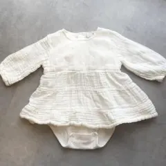 petit main フリル付きロンパース 80