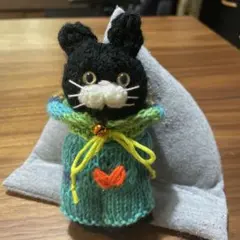 オーバーオールの黒猫スウェーデンドール