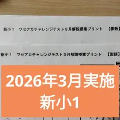 新小1 ワセアカチャレンジテスト 3月 解説授業プリント 算数 国語のサムネイル