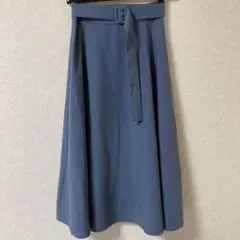 エヌ　ナチュラルビューティーベーシック　バックル付フレアスカート　オフィス