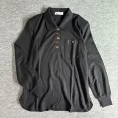 新品未使用　DUNA C'EST LA VIE 長袖 ポロシャツ ニット 黒
