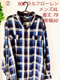90s Polo フランネルチェックシャツ XL