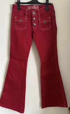 GENOESE レッド ブーツカットデニム