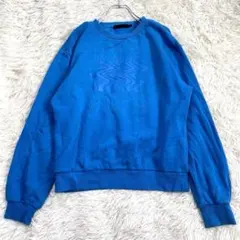 2034 デシグアル desigual 裏起毛スウェット トレーナー 青 ロゴ