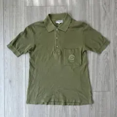 美品 セリーヌ CELINE ポロシャツ 鹿の子 バイカラー ロゴ ハーフジップ 美品 セリーヌ CELINE ポロシャツ 鹿の子 バイカラー ロゴ ハーフジップ