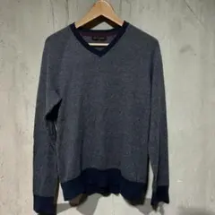 バナナリパブリック Vネック コットン混ニット ネイビー Sサイズ 春物のサムネイル
