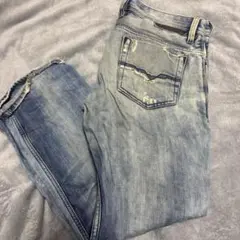 DIESEL ダメージ加工デニムパンツ　ライトブルー