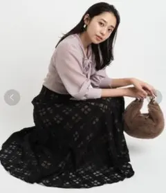 JUSGLITTY チェック刺繍スカート　M
