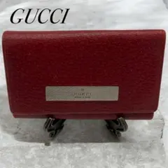 GUCCI レザーキーケース レッド