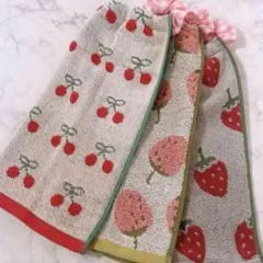 おりこうエプロン いちご さくらんぼ 3枚 食べ物 女の子 エプロン スタイ