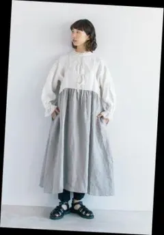 【新品】Samansa Mos2 KAZUMI コラボ キャミワンピース　グレーのサムネイル