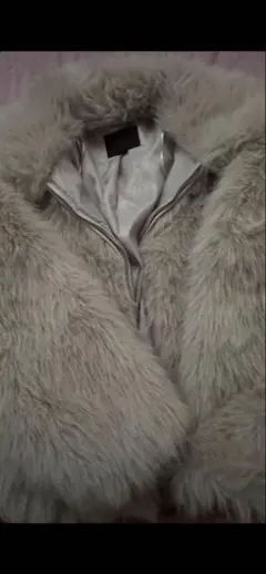 ZARA グレー ファーコート ショート丈