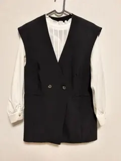 SENSE OF PLACE ブラックダブルボタンベスト