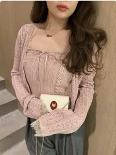 lilybrown レースアップアンサンブル　ピンクのサムネイル