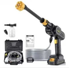 コードレス高圧洗浄機 充電式 強力噴射 自吸式 洗車機 2個バッテリー付き 車