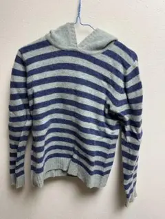 ストライプ フード付き パーカー