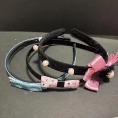 <最終処分品>子供 キッズ カラフル カチューシャ 3点セット