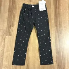 新品バースデイ購入　黒の花柄ストレッチパンツ 100のサムネイル