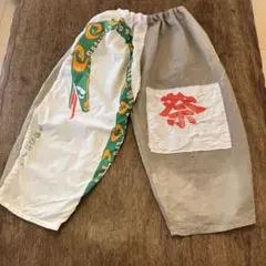 柿渋染め新作もんぺイージーパンツハンドメイド　フリーサイズ一点物