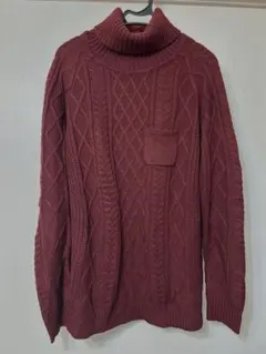 CIAO PANIC バーガンディ タートルネックニット M