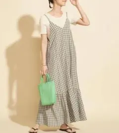 ☆訳ありBEAUTY&YOUTH キャミマキシワンピース M モスグリーン系