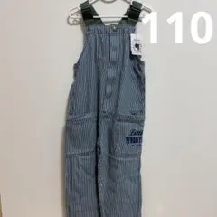 新品未使用　リトルウェークンド　しまむら　ヒッコリー　オーバーオール　110cm