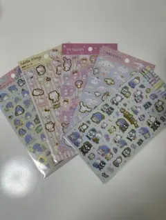 ダイソー　サンリオ　箔押しシール　5枚セット