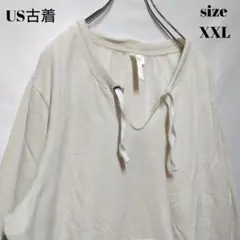 ペ*ロ様 US古着アメリカ古着 スウェット トレーナー 無地ベージュ ポケット付