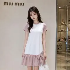 ミュウミュウ♡リボン ワンピース♡ピンクmiumiu フリルのサムネイル