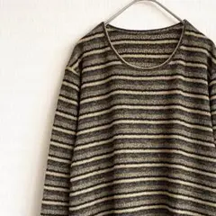 JANE MORE ニット セーター クルーネック ボーダー シンプル ウール混