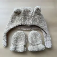 baby GAP フリース帽子とミトンセット